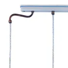 Vintage 3-Lights upphängningslampa i järn, glas och keramik - Ferrara Viadurini