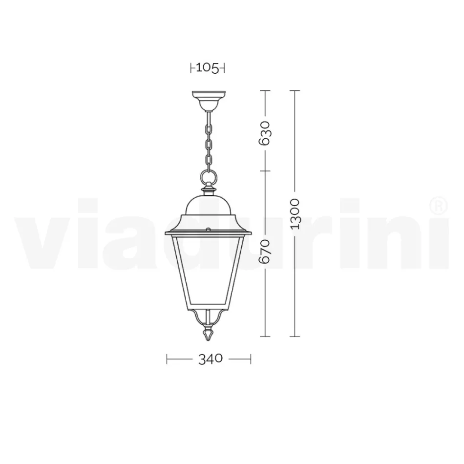 Utomhushängande lampa i aluminium och glas Tillverkad i Italien - Bonaria Viadurini