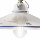 Hänglampa i handmålad keramik och järn 3 storlekar - Asti Viadurini