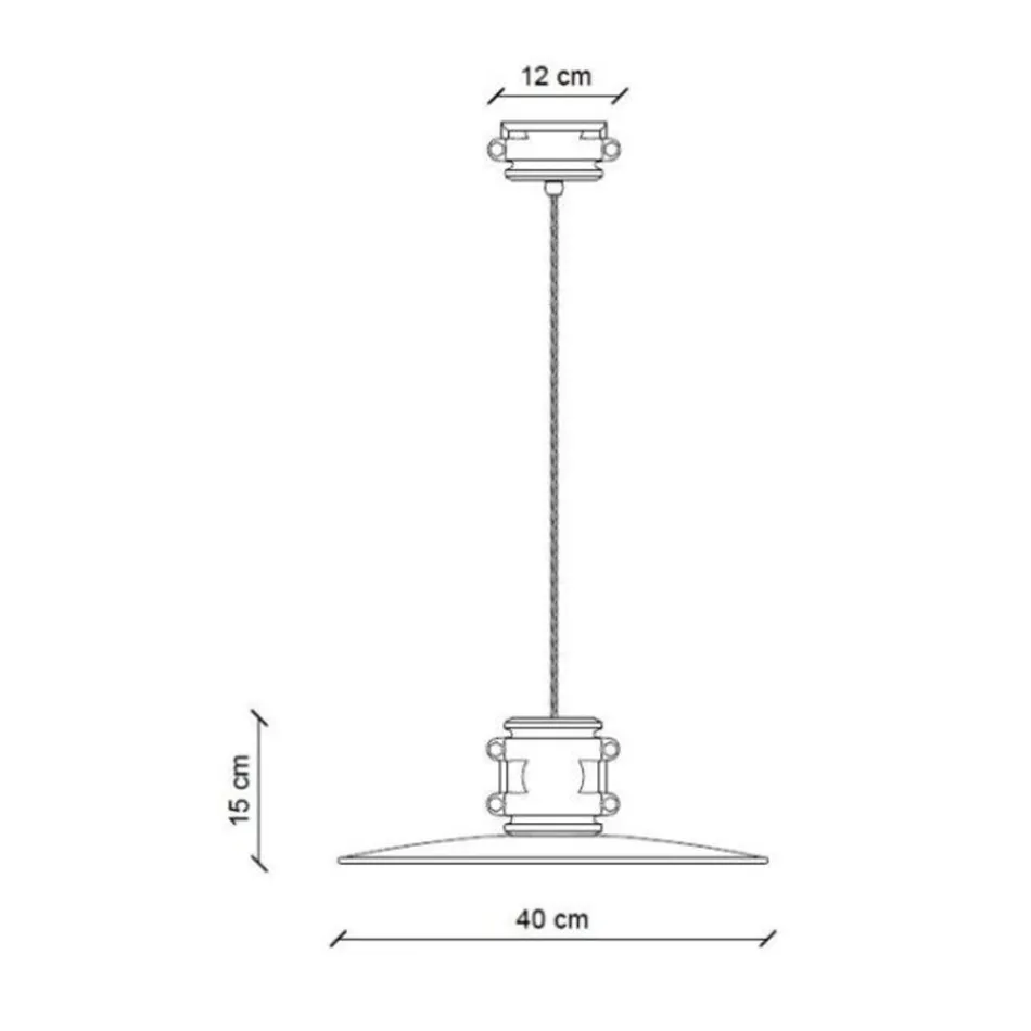 Hänglampa i järn och industriell handgjord keramik - Urban Viadurini