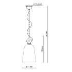Industriell upphängningslampa Handgjord järn och keramik - Industriell Viadurini
