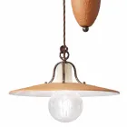 Ups and Downs upphängningslampa i järn och handrå keramik - Bologna Viadurini