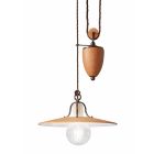 Ups and Downs upphängningslampa i järn och handrå keramik - Bologna Viadurini