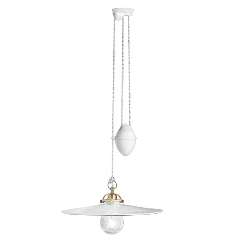 Ups och Down Hänglampa i järn och glansig keramik 2 storlekar - Asti Viadurini