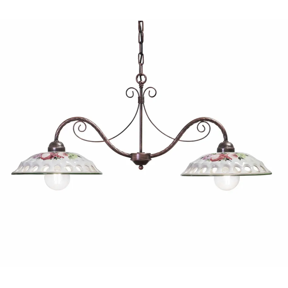 Hänglampa 2 lampor i handgjord keramik med Passanastri - Neapel Viadurini