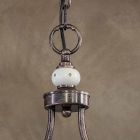 Vintage hänglampa 2 lampor i handgjord järnkeramik - Alessandria Viadurini