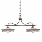 Vintage hänglampa 2 lampor i handgjord järnkeramik - Alessandria Viadurini