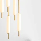 Hängande lampa med 1, 3 eller 6 lampor i mässing modern design - Typha av Il Fanale Viadurini