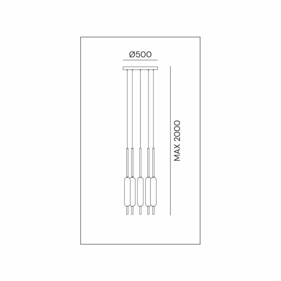 Hängande lampa med 1, 3 eller 6 lampor i mässing modern design - Typha av Il Fanale Viadurini