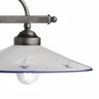 Hänglampa med 2 lampor i handmålad keramik och järndesign - Asti Viadurini