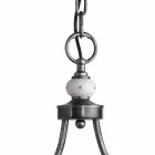 Hänglampa med 2 lampor i handmålad keramik och järndesign - Asti Viadurini