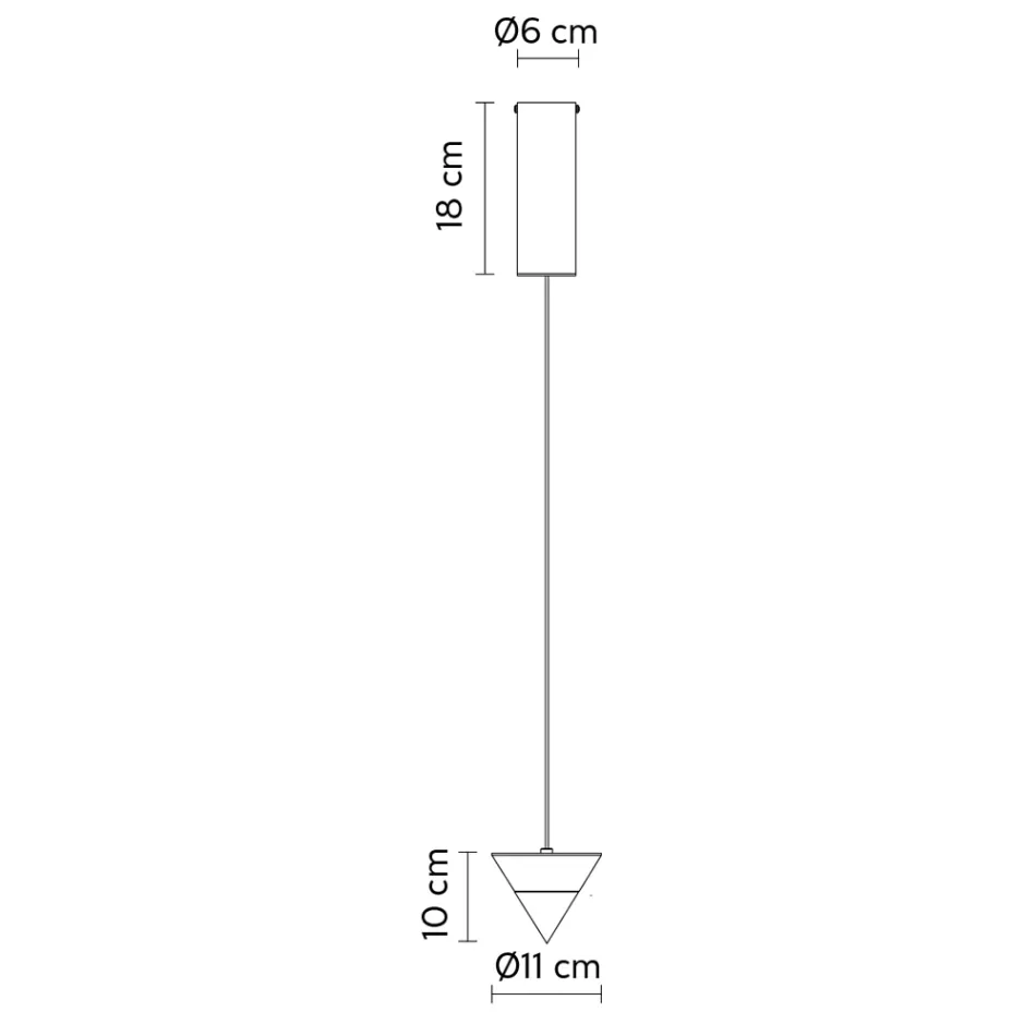Upphängd lampa i svart aluminiumtråd och stor designkon - Mercado Viadurini