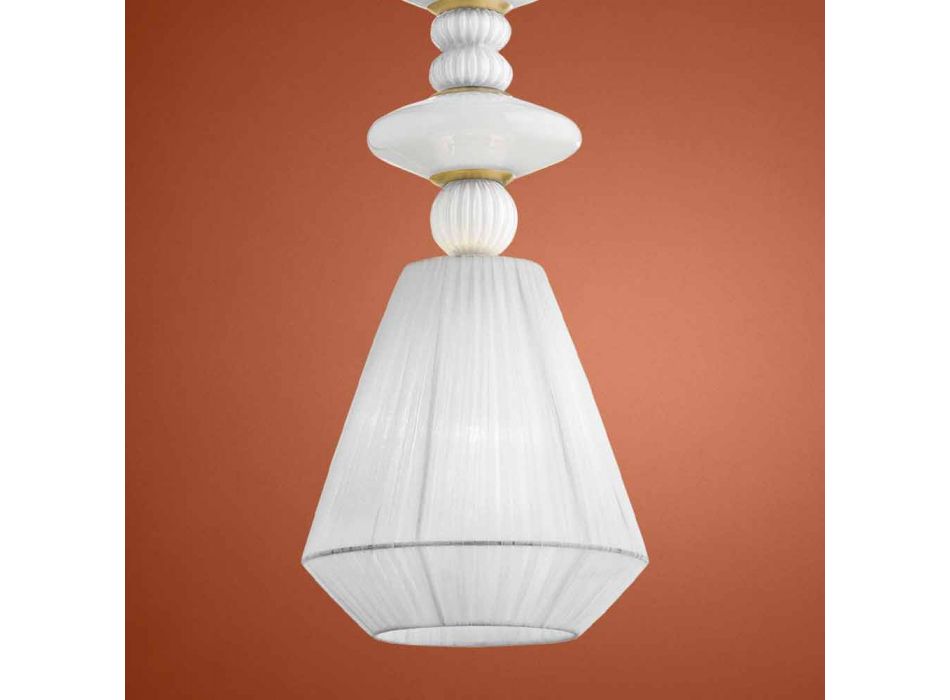 Handgjord hängande lampa i venetiansk glas, tillverkad i Italien - Amilia Viadurini