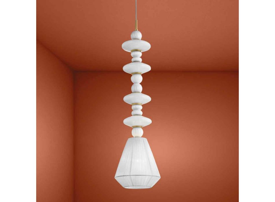 Handgjord hängande lampa i venetiansk glas, tillverkad i Italien - Amilia Viadurini