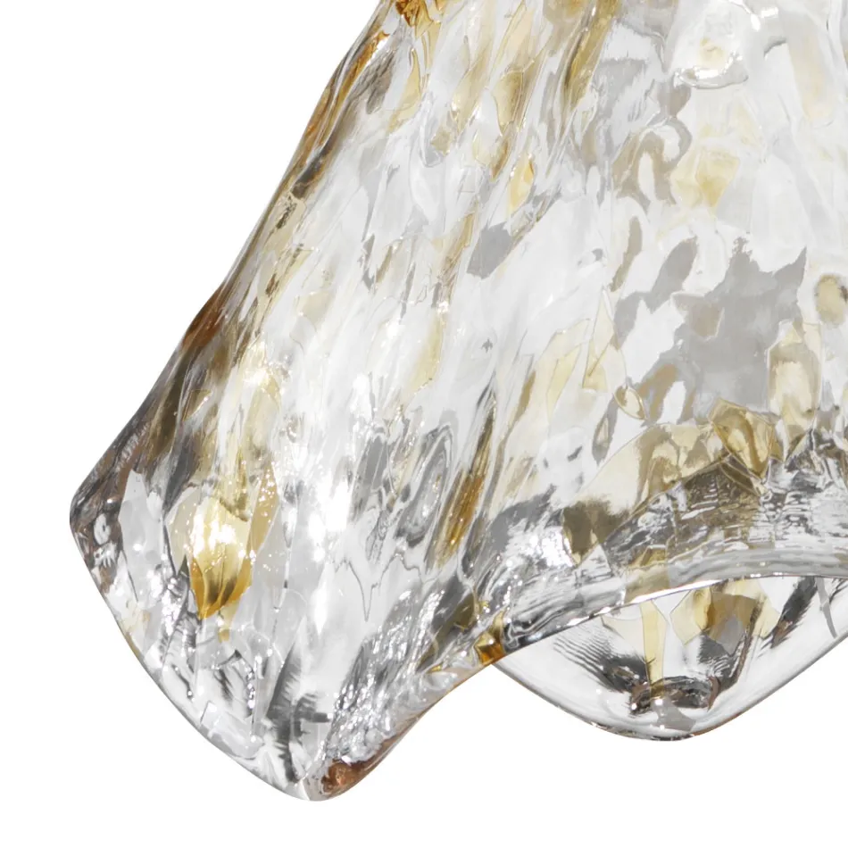 Handgjord hänglampa i blåst venetianskt glas 35 46 cm - Mary Viadurini