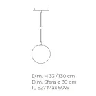 Handgjord hängande lampa i venetianskt blåst glas - Nova Viadurini