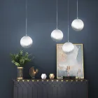 Handgjord hängande lampa i venetianskt blåst glas - Nova Viadurini