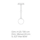 Handgjord hängande lampa i venetianskt blåst glas - Nova Viadurini