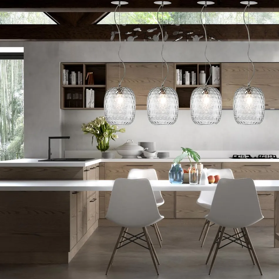 Handgjord hängande lampa i blåst venetianskt glas - Cloe Balloton Viadurini