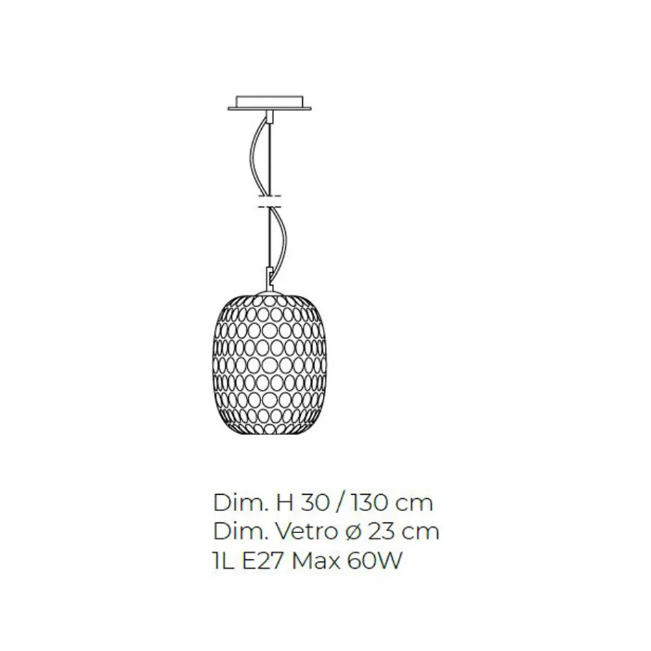 Handgjord hängande lampa i blåst venetianskt glas - Cloe Balloton Viadurini