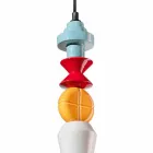 Gul eller grön Retro keramisk hängande lampa tillverkad i Italien - Ferroluce Lariat Viadurini