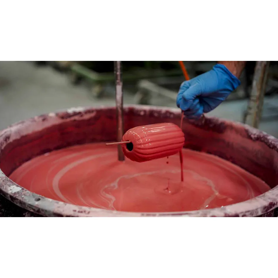 Gul eller grön Retro keramisk hängande lampa tillverkad i Italien - Ferroluce Lariat Viadurini