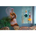 Gul eller grön Retro keramisk hängande lampa tillverkad i Italien - Ferroluce Lariat Viadurini