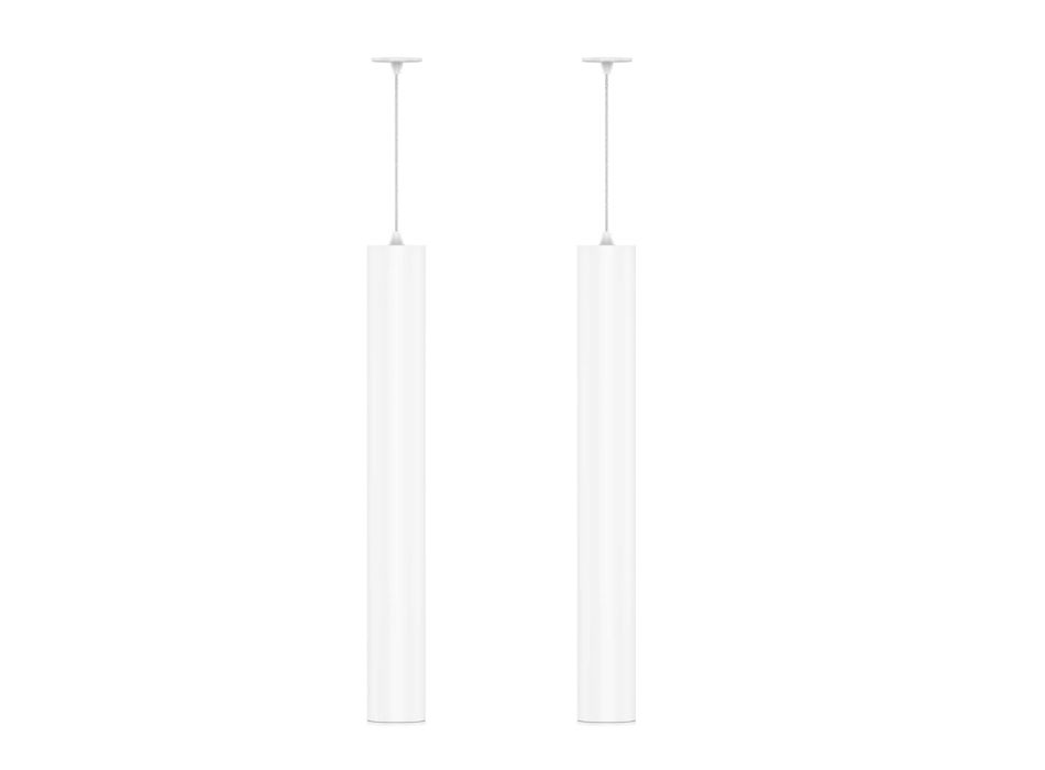 Nedhängd infälld lampa i vit eller svart aluminium, 2 delar - Rebolla Viadurini