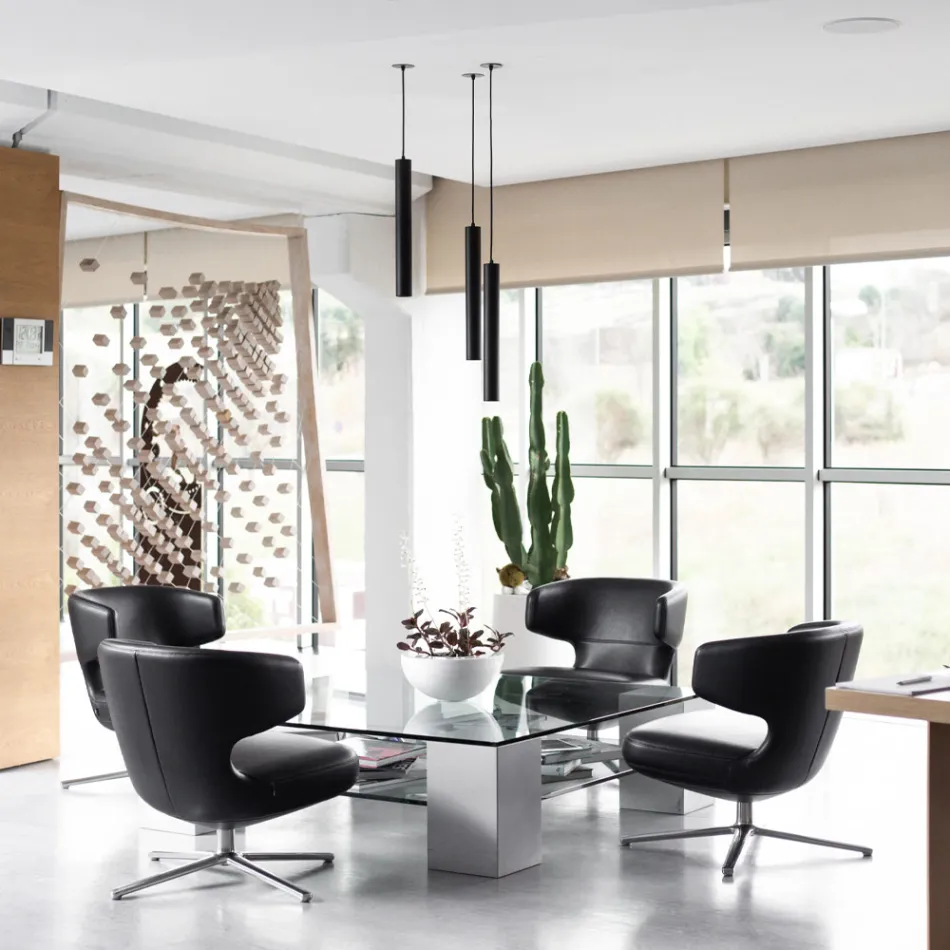 Nedhängd infälld lampa i vit eller svart aluminium, 2 delar - Rebolla Viadurini