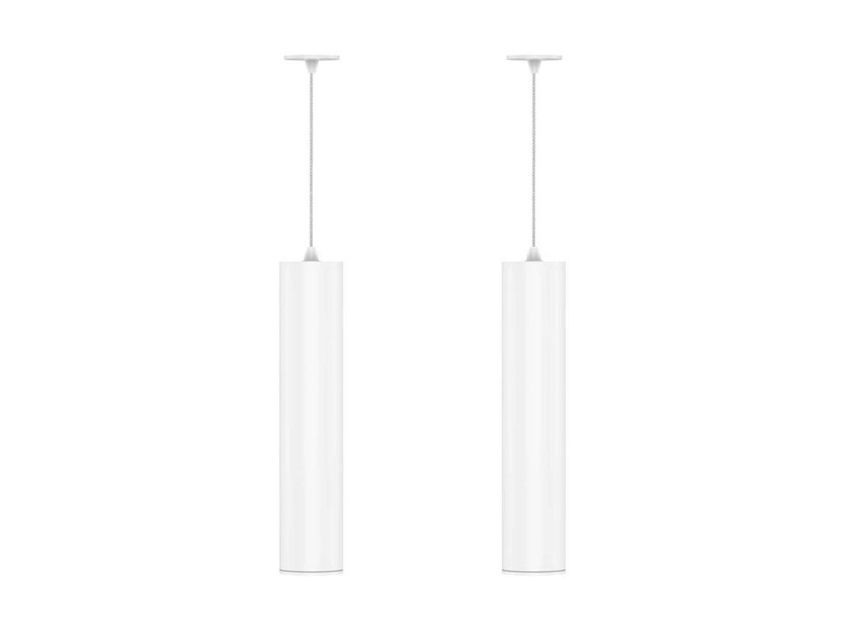 Nedhängd infälld lampa i vit eller svart aluminium, 2 delar - Rebolla Viadurini