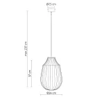 Upphängd lampdesign Långlängd i vitt filigranglas - husvagn Viadurini