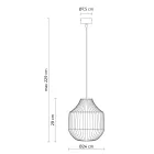 Rund Design Hänglampa i Vitt Filigran Glas - Husvagn Viadurini