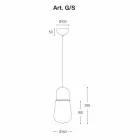 Hängande lampa i vintage design i mässing och glas - Aldo Bernardi Guinguette Viadurini