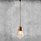 Hängande lampa i vintage design i mässing och glas - Aldo Bernardi Guinguette Viadurini