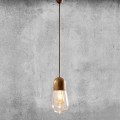 Hängande lampa i vintage design i mässing och glas - Aldo Bernardi Guinguette