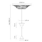 Design upphängd lampa i vit gips och svart aluminium 2 koner - Tesera Viadurini