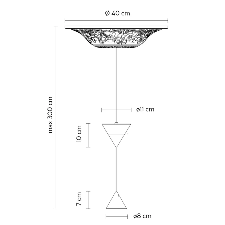 Design upphängd lampa i vit gips och svart aluminium 2 koner - Tesera Viadurini