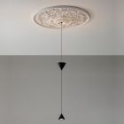 Design upphängd lampa i vit gips och svart aluminium 2 koner - Tesera Viadurini