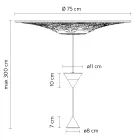 Design upphängd lampa i vit gips och svart aluminium 2 koner - Tesera Viadurini