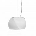 Hängande designlampa i metall och vit harts Tillverkad i Italien - Peking