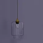 Designhängslampa i metall och transparent glas tillverkad i Italien - Clizia Viadurini