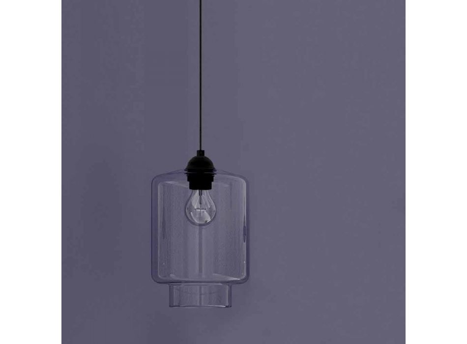 Designhängslampa i metall och transparent glas tillverkad i Italien - Clizia Viadurini