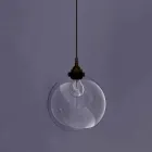 Designhängslampa i metall och transparent glas tillverkad i Italien - Clizia Viadurini