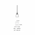 Designhängslampa i metall och transparent glas tillverkad i Italien - Clizia Viadurini