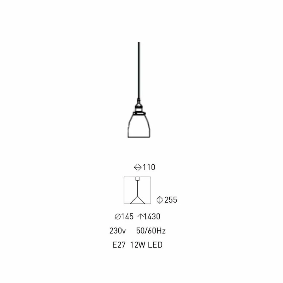 Designhängslampa i metall och transparent glas tillverkad i Italien - Clizia Viadurini