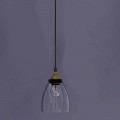 Designhängslampa i metall och transparent glas tillverkad i Italien - Clizia