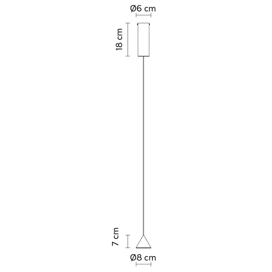 Upphängd Lampa Svart Aluminium Trådkon Liten Minimal Design - Mercado Viadurini