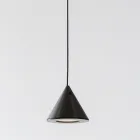 Upphängd Lampa Svart Aluminium Trådkon Liten Minimal Design - Mercado Viadurini