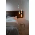 Hängande lampa i matt vit keramik med ekorre och ekollon - ekorre Viadurini