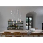 Hängande lampa i matt vit keramik med ekorre och ekollon - ekorre Viadurini